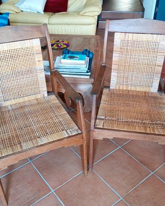 coppia di poltroncine in legno