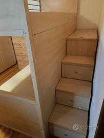 letto a castello in legno