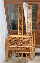 Coppia letti singoli di rattan