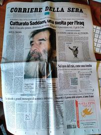Quotidiani cattura Saddam Hussein 15 dicembre 2003