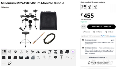 Batteria Elettronica Millenium MPS-150Set Completo