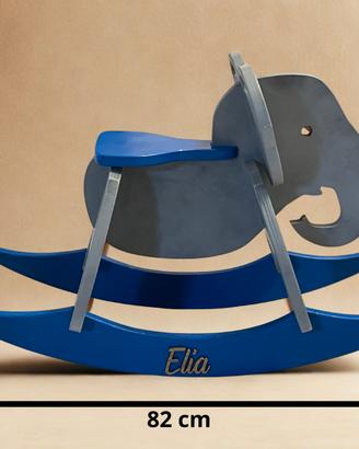 Elefante a dondolo in legno personalizzato