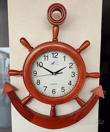 Orologio da muro in legno a forma di ancora