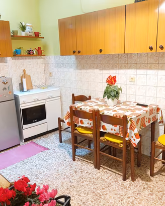 Cucina con elettrodomestici 