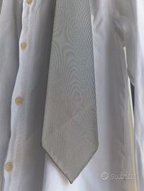 cravatta 100% in pura seta grigio marca: Hermès