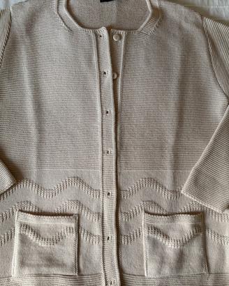 Cardigan donna misto lana taglia L color beige