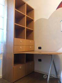 Libreria con scrivania in pero