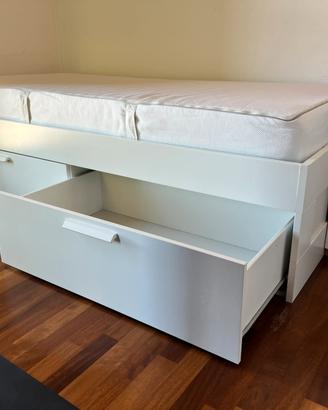 Letto con cassetti e materasso