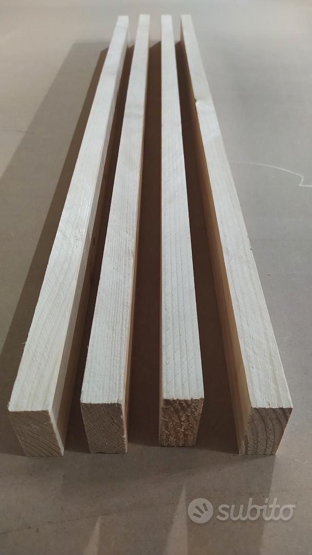 Listelli Legno Massello Abete 10x50x1000 Mm - Confezione Da 10 Pezzi Con Smusso, Made In Italy - Foto 2