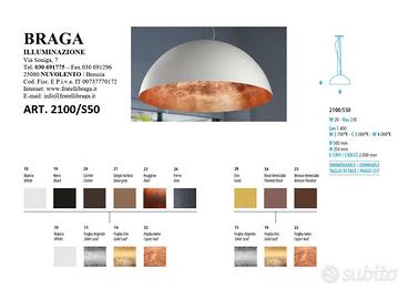 Lampadario sospeso bianco con foglia argento