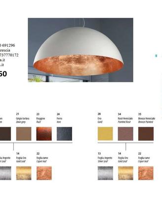 Lampadario sospeso bianco con foglia argento