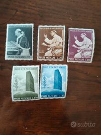 5 francobolli poste vaticane 1965 nuovi