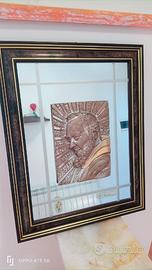 Quadro bassorilievo sacro Padre Pio
