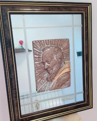 Quadro bassorilievo sacro Padre Pio