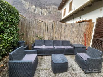 set da esterno in rattan 