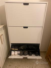 Scarpiera bianca a tre ante