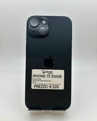 iPhone 15 256GB nero usato garanzia 