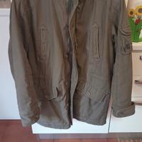 Cappotto Denim Verde Militare Tg.L