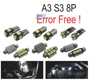 KIT 12 LAMPADE LED INTERNE PER AUDI A3 S3 8 P 06-1