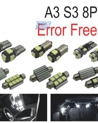 KIT 12 LAMPADE LED INTERNE PER AUDI A3 S3 8 P 06-1