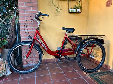 BICI ALLUMINIO 24” TRE RUOTE TRICICLETTA adulto