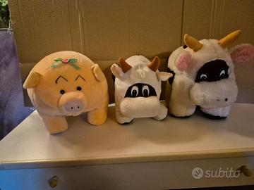 Peluche mucche e maialino