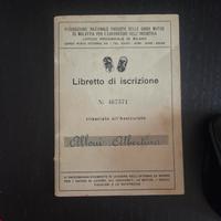 libretto di iscrizione lavoro anni 30