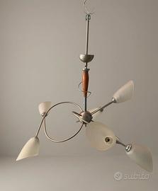 Lampadario 6 luci in acciaio