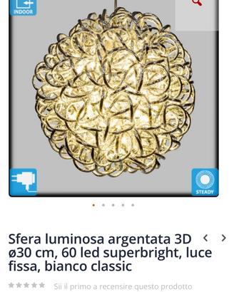 Lampada sfera led Nuova Mai aperta