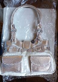 Borsa Tiffi pelle/tessuto ghiaccio o nera