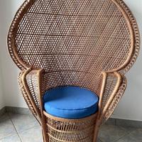 Poltrona vintage in rattan