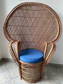 Poltrona vintage in rattan