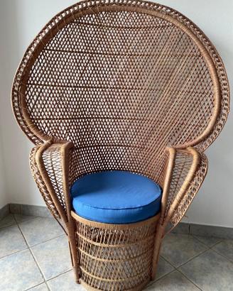 Poltrona vintage in rattan