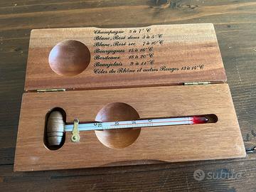 Termometro vino con scatola di legno