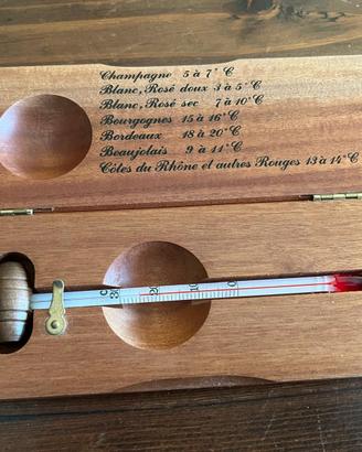 Termometro vino con scatola di legno