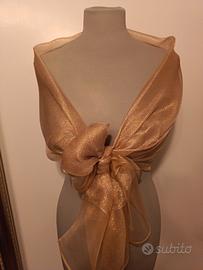 stola elegante seta e viscosa colore champagne dor