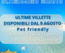 Dal 9 AGOSTO ULTIME villette LIBERE zona maldive