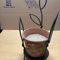 Portavaso in ferro con candela decorativa