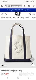 Borsa canvas cotton Gap usata bianco-blu