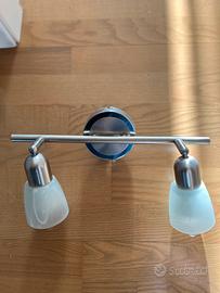 Lampada/applique da parete acciaio e vetro