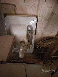 Lavabo ceramica con colonna originale anni 30