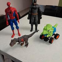 giochi. spiderman, batman e dinosauri