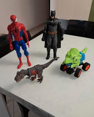 giochi. spiderman, batman e dinosauri