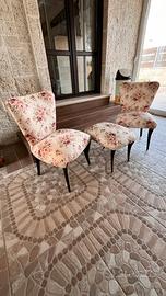 Coppie poltroncine Vintage + Pouf coordinato in te