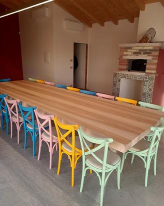 Tavolo Taverna legno massiccio cortecciato 