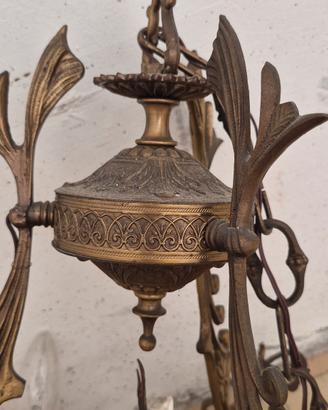 lampadario ottone Capidimonte