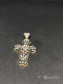 Pendente antico in oro e argento