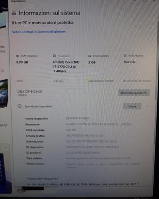THINKCENTER LENOVO FISSO INTEL I7