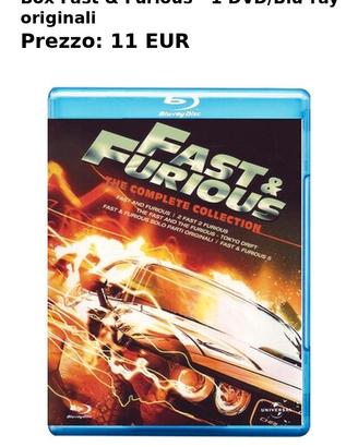 Box Fast & Furious - 1 DVD/Blu-ray originali