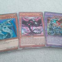 3 carte yu-gi-oh cyber quarter century rare 
